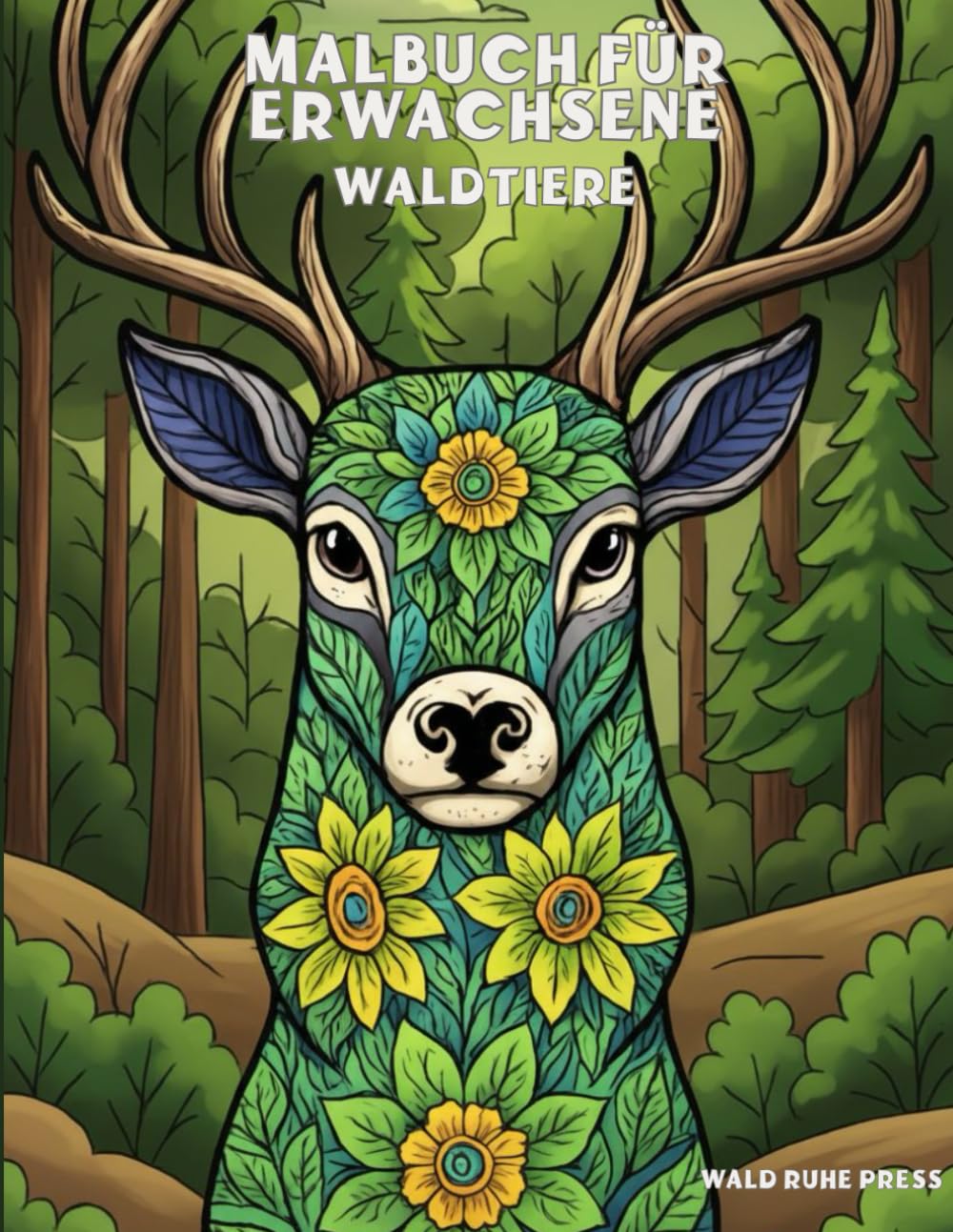 Malbuch für Erwachsene Waldtiere: 50 einzigartige Motive zur Entspannung und Stressabbau - Kreative Auszeit mit Mandalas, Tieren und Natur
