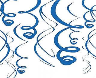 Royal Blue Swirl Decorations-12 Pack