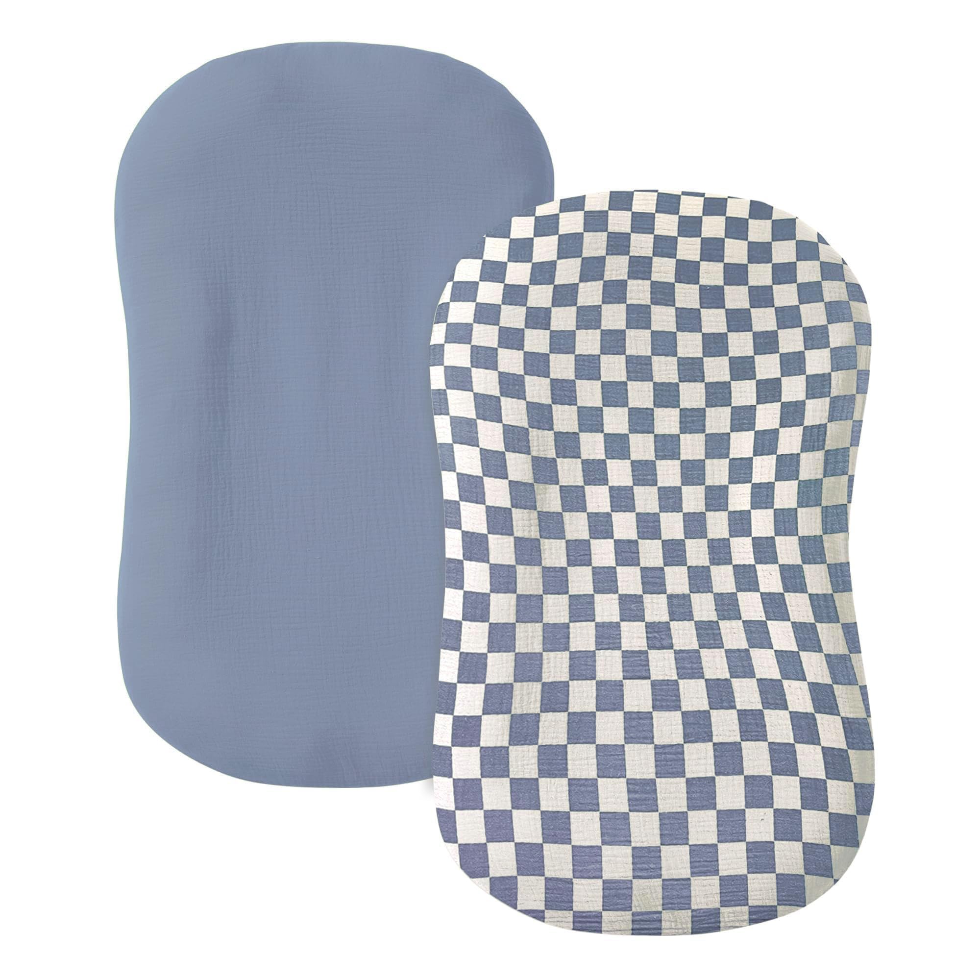 guruixu Muslin Baby Lounger Cover 2 Pack, 100% Cotton Infant Lounger Cover, Soft & Breathable Replacement Slipcover, Compatible with Snuggle Me