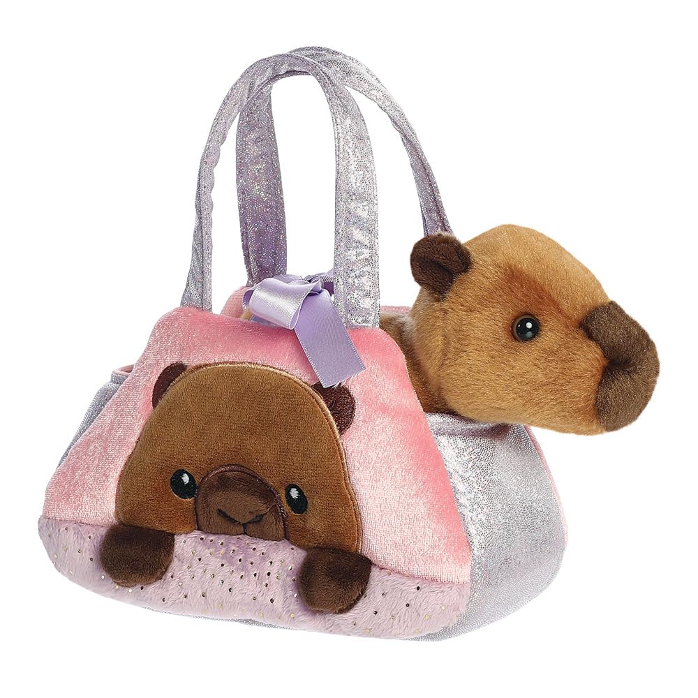 AURORA 32983, Fancy Pal Peekaboo Capybara, 20cm, Soft Toy, Purple & Brown
