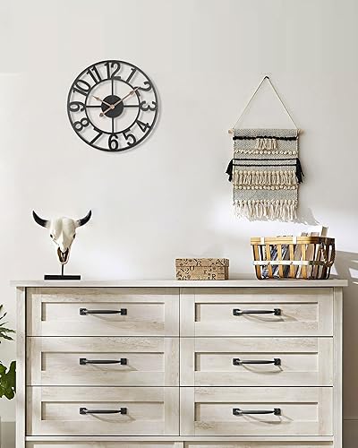 Miniatura 3 de Relojes de pared de granja de 14 pulgadas para decoración de sala de estar, reloj de pared analógico silencioso a pilas, reloj de pared moderno