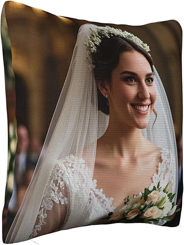 Miniatura 2 de Funda de almohada personalizada con foto, funda de almohada personalizada de 12 x 12 pulgadas, fundas de cojín cuadradas personalizadas para el