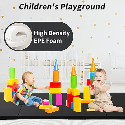 Miniatura 4 de BLKMTY Colchonetas de gimnasia de 4 x 10 x 2 pulgadas, tapete plegable para niños, tapete de estiramiento para yoga, tapete de ejercicio de cuero,