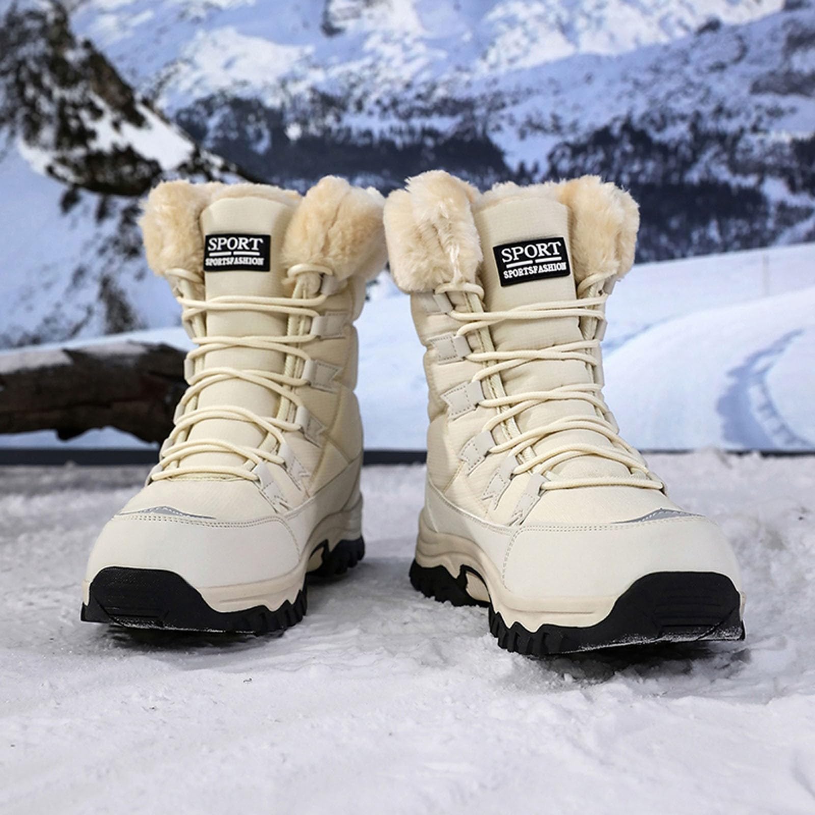 Scarpe Invernali Donna Comode Stivali con Fodera Isolante, Per Esterni, Il Freddo, Termici, Antiscivolo,Stivaletti Caldi Alla Caviglia Condizioni Nevose