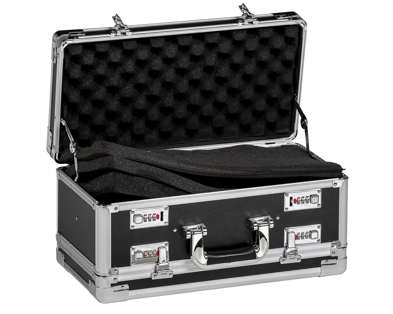 FC 045 Twin XL Transportkoffer, Doppel-Waffenkoffer, Meß- und Prügerätekoffer, Musterkoffer; Schwarz/Alu