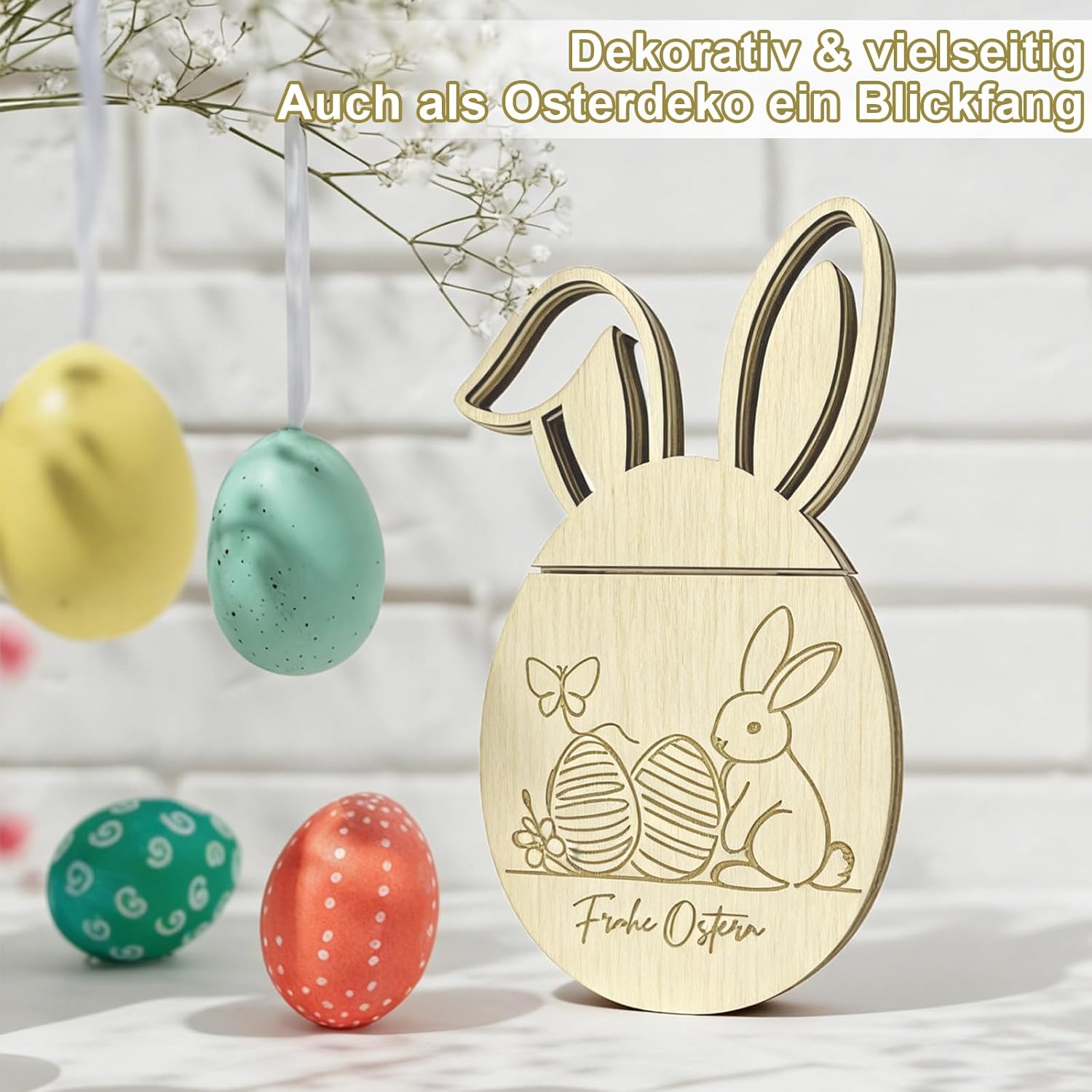 Wooden Money Gift - Easter Egg Money Packaging with Easter Motifs | Creative Money Gifts as Gift Packaging Money | Elegant Money Gift for Easter for Family & Friends