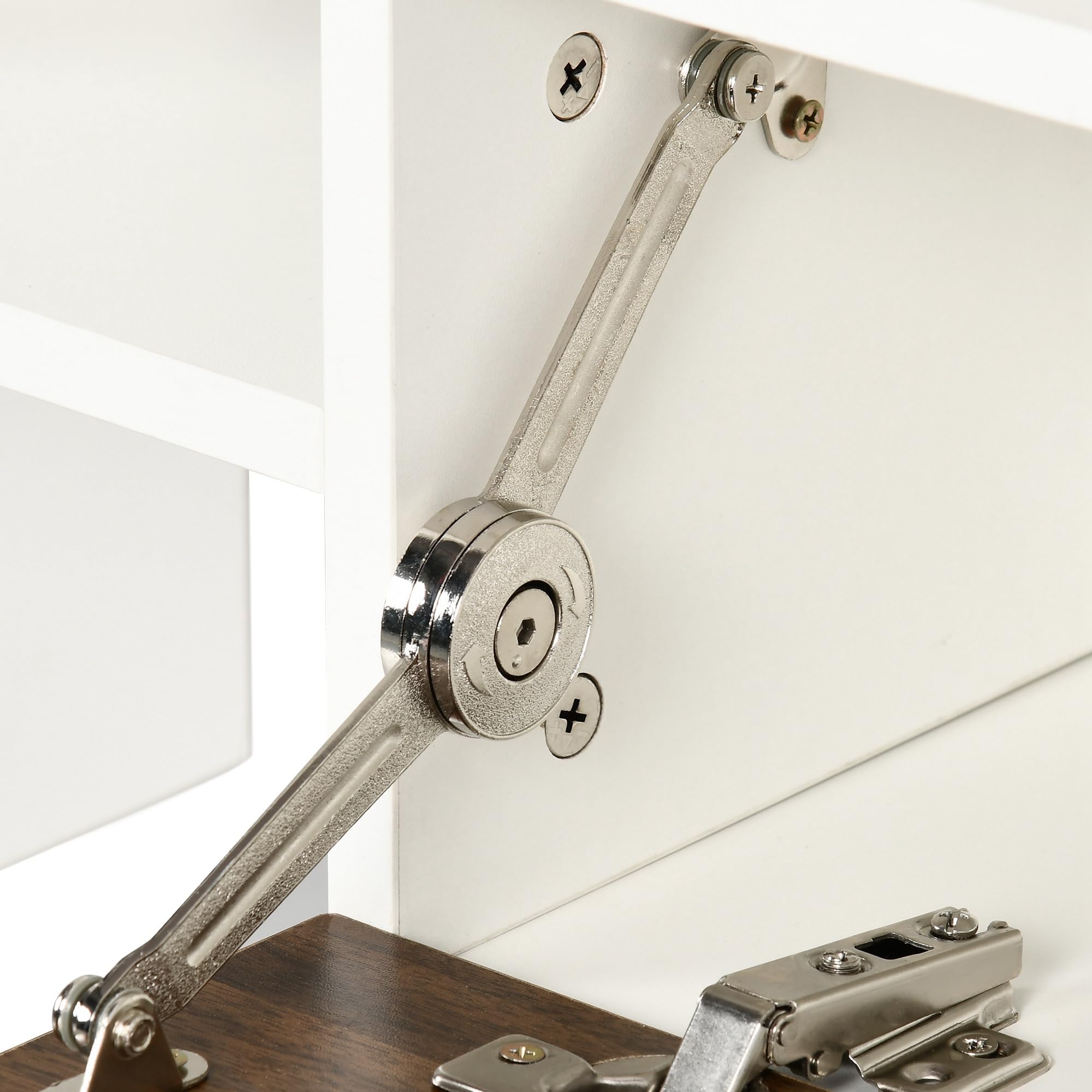 HOMCOM Ensemble Meuble TV avec Banc et étagère Murale Style Contemporain 153,6L cm - Blanc et Marron