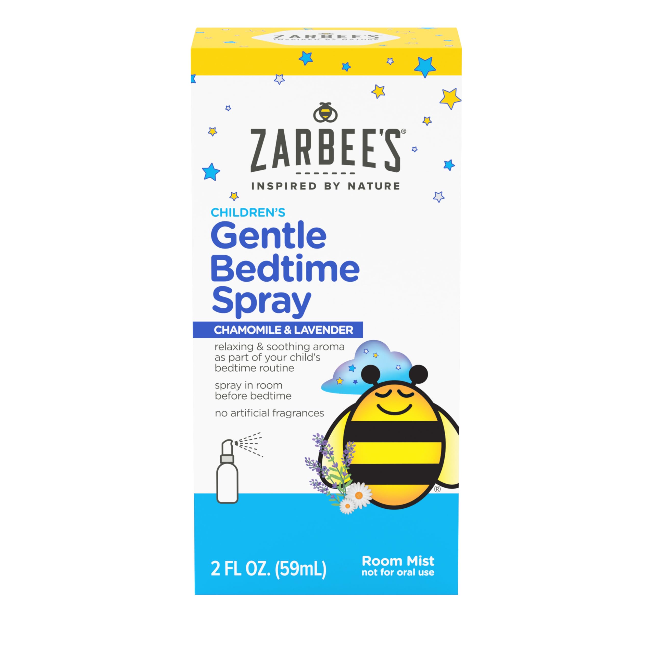 Zarbee'sGentle Bedtime Kids Sleep Spray, Chamomile & Lavender Room Spray Helps Create a Calming Atmosphere to Prepare for Sleep, 2oz