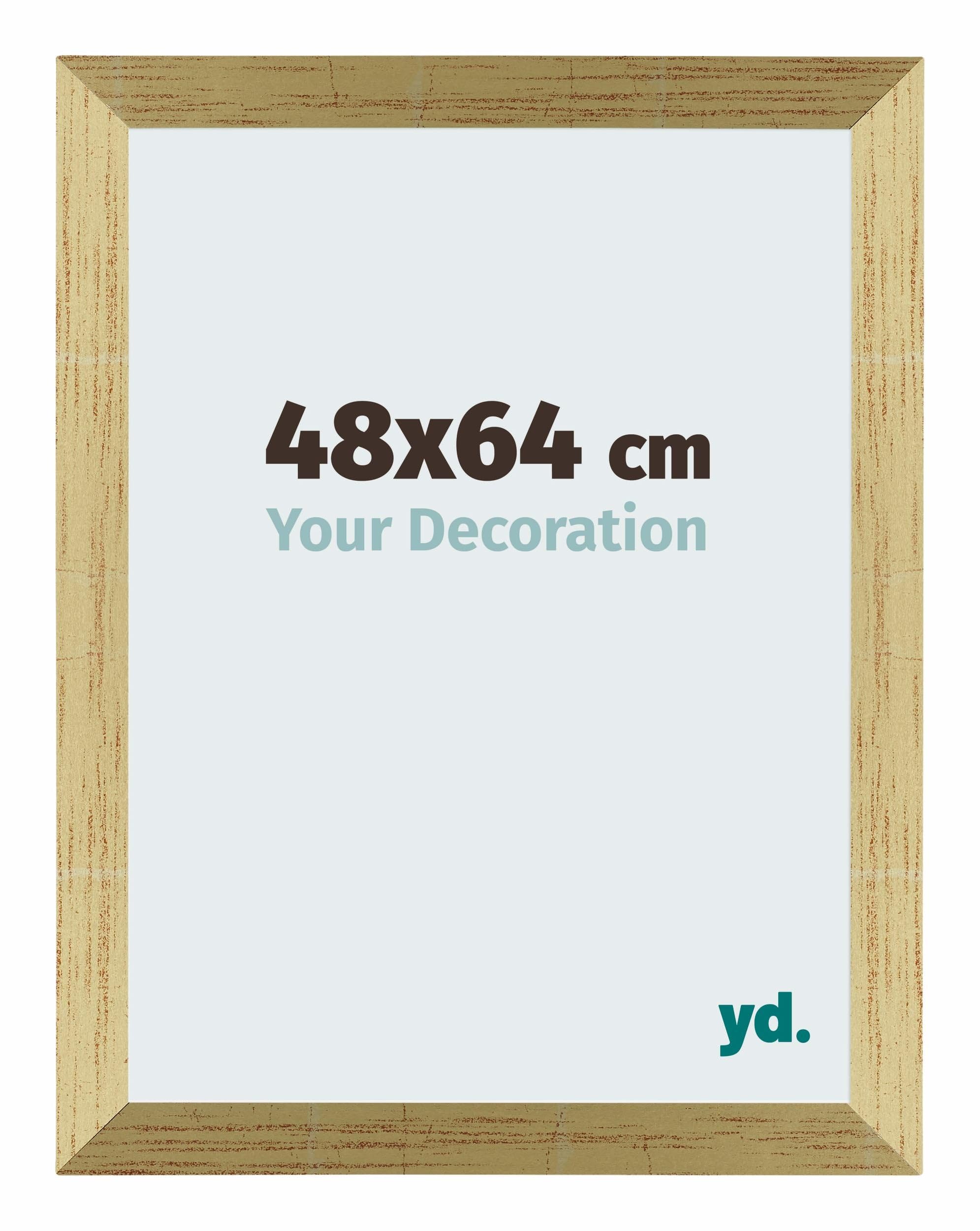 Your Decoration - Picture Frame 48x64 cm - Gold Shiny - Decorative Wall Frame in MDF with Antireflection - Frame 48x64 - Mura