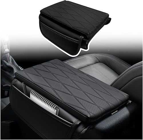 Miniatura 64 de Muslogy Funda para reposabrazos de consola central compatible con Chevy Silverado/Tahoe y GMC Sierra/Yukon 2007-2013, cojín para reposabrazos