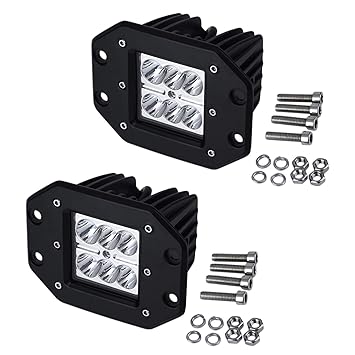 Casago CS6FL2P 6 LED Fog Light Auxiliary Driving Spotlight Offroad Work Light Bar with Installation Accessories for Cars and Motorcycle (18W)