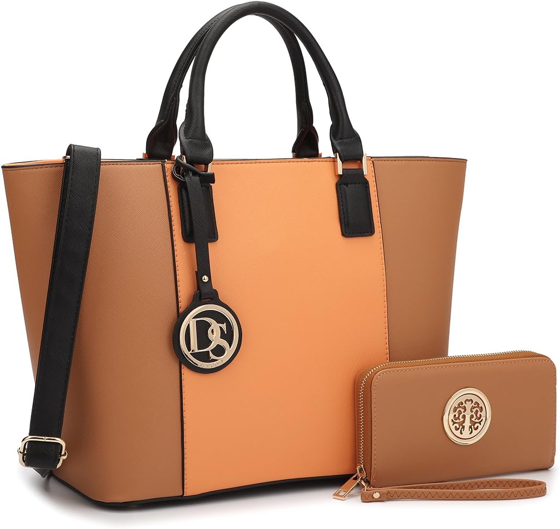 MKP Collection Beautiful Padlock Satchel with wallet~Designer Shoulder Handbag~Top handle Purse for Women~Holiday Fashion handbag~Classic Structure Purse(KK2553W)