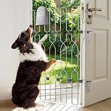 Snagle Paw Extra Tall Metal Retractable Door Barrier, 24.4" Wide 35" Tall Safety Dog Gate for Front Door,Easy Install Retractable Pet Gate for Recreational Vehicle,Doorways