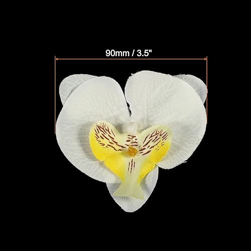 Miniatura 2 de PATIKIL Cabezales de orquídeas artificiales de 3.5 pulgadas, paquete de 40 cabezas de orquídea mariposa falsa de seda para decoración de ramo floral