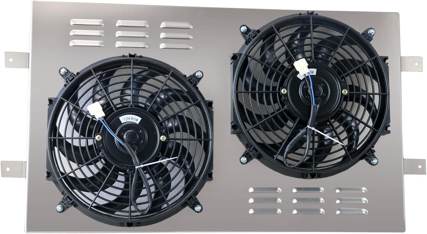 Aluminum Radiator Shroud+Fans For 88-99 CHEVY C/K 1500 2500 3500 5.0 5.7l Pickup