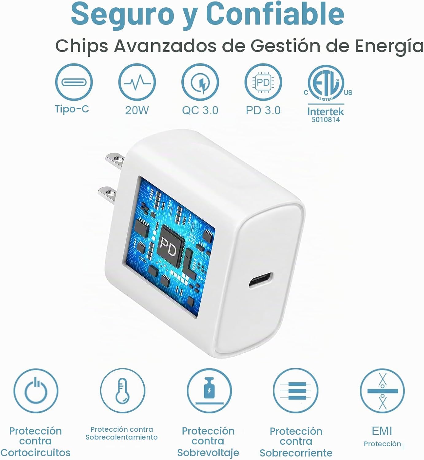 STAKYCET Cargador USB-C con cable de 6 pies, pack de 3, foto 5