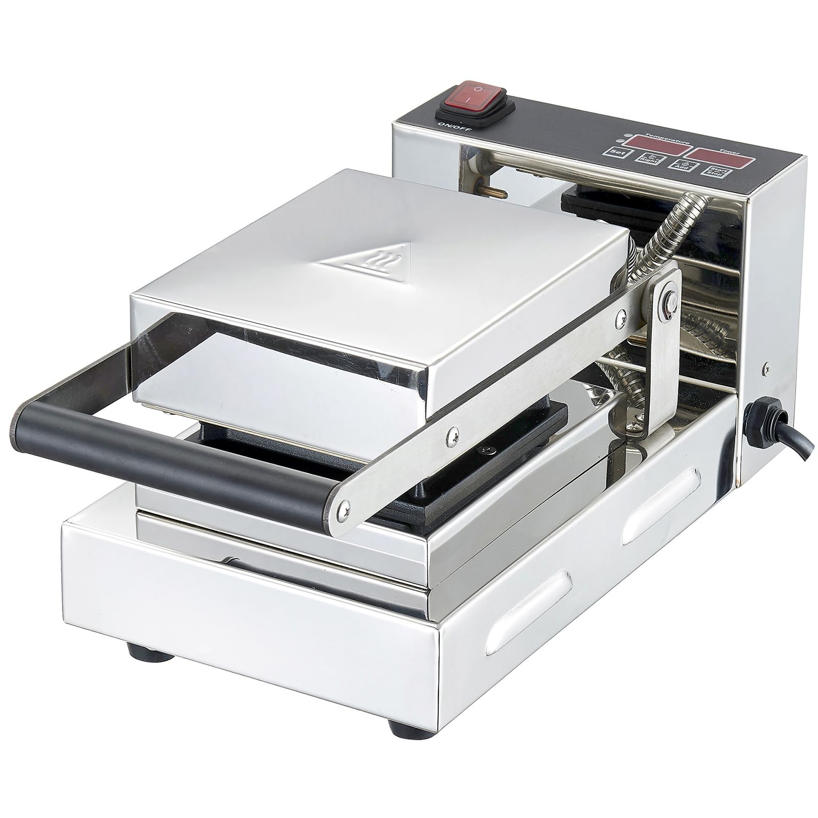 Komercyjny grill kanapkowy Panini Press Grill, 600 W z powłoką nieprzywierającą, dwustronny opiekacz do kanapek Opiekacz tostów, szybkie nagrzewanie Łatwe czyszczenie z regulowaną temperaturą