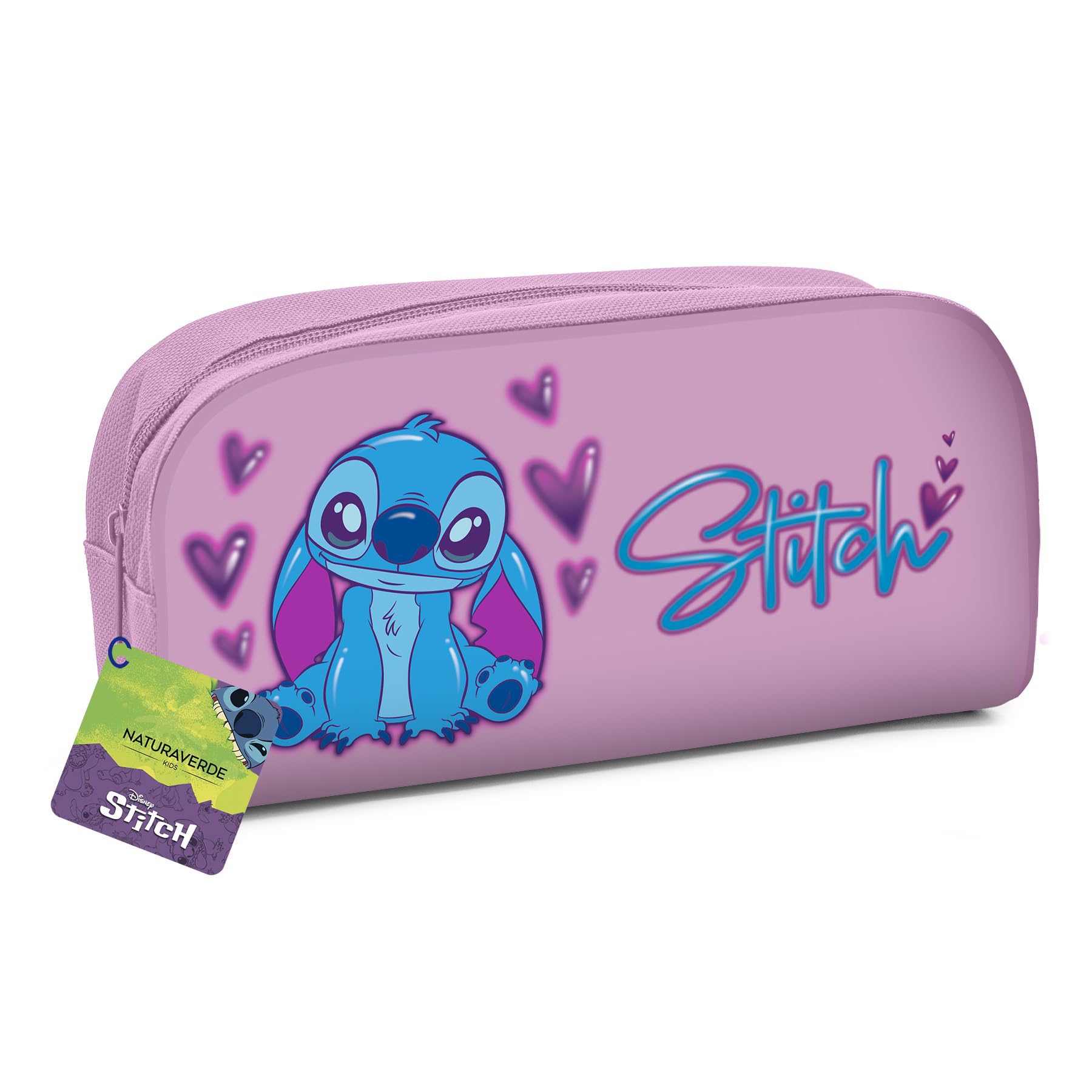 Naturaverde| Kids- Disney Stitch - Caja Regalo, Champú 100 ml, Gel de Baño 100 ml + Neceser Stitch