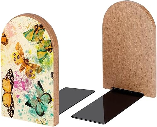 Miniatura 7 de Sujetalibros decorativos de madera con diseño de lobo para estantes, habitación de los niños, escritorio, oficina en casa, libros, DVD, 1 par2