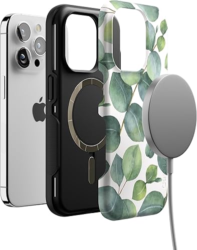 Vista 306 de Casely Funda para iPhone 15 Pro Jardín Secreto Flores mixtas Funda atrevida Compatible con MagSafe y botón de acción Jardín Secreto Floral