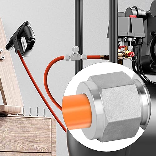 Miniatura 50 de TAISHER 2 conectores de montaje de tubo de compresión de acero inoxidable 304 (rosca plateada), tubo de 3/8 pulgadas OD x 1/8 pulgadas NPT macho