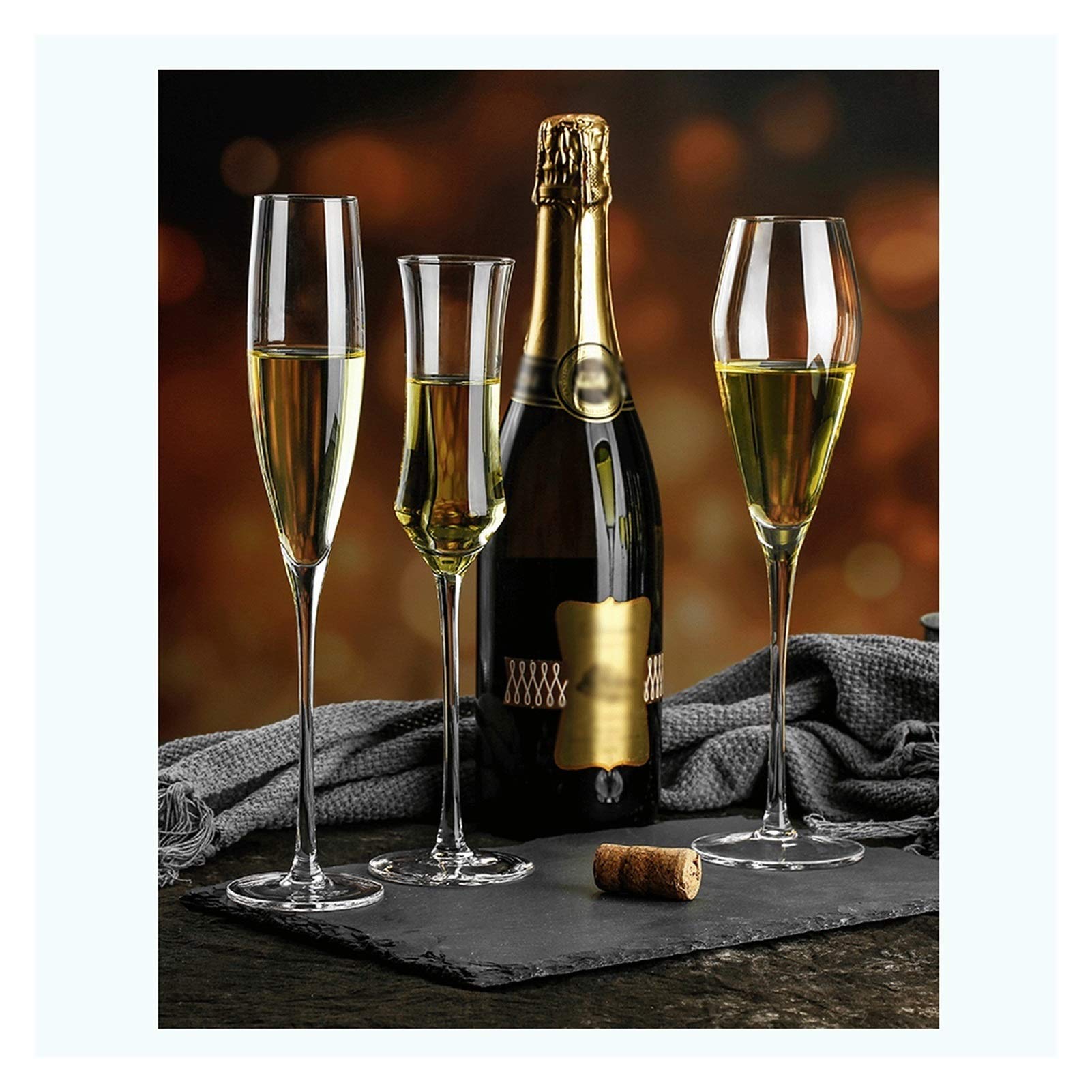 Verres De Champagne Grands Verres à Champagne - 4 pièces - Verrerie élégante, Parfaite for Les Mariages, Les Essentiels de fête, Les Cadeaux de vin. Flute Champagne