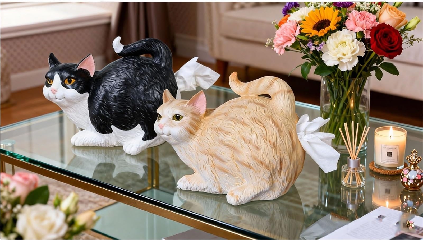 Amazon.co.jp: 可愛い猫のお尻型ティッシュボックスカバー - バス