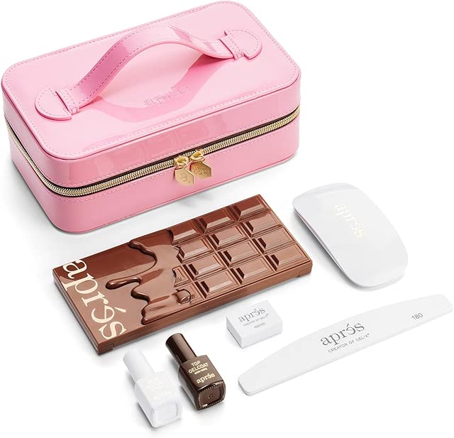 Apres Chocolate Palette Kit, Base Coat, Top Coat, White X-Lite, Nail Polish Set