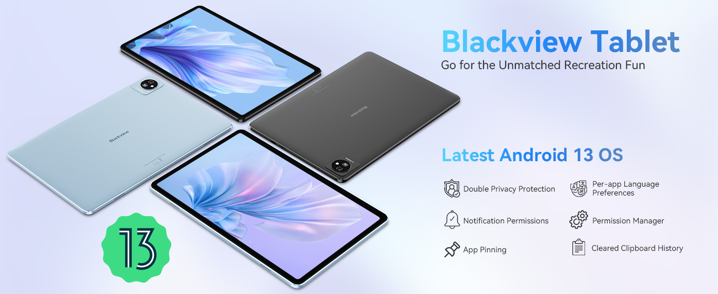 Blackview Android Tablet 2025, 10 inch Tablet with HD+IPS Display