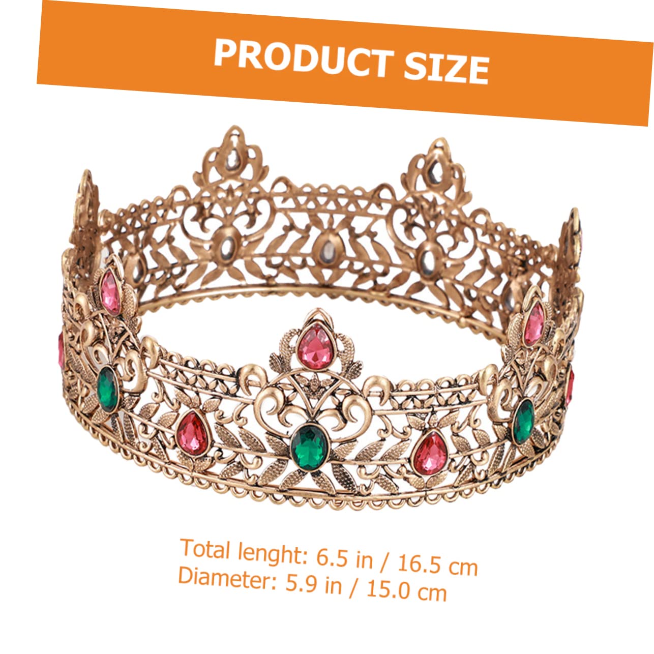 Ipetboom Gothic Style Men's Crown Lightweight and Comfortable for King Cosplay Weddings Performances