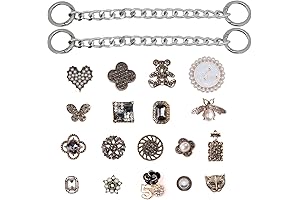 20Pcs Rhinestone Shoe Charms Vintage Decorative Shoe Accessories Shoes Chains for Clogs Sandals
