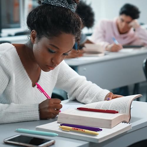 Miniatura 5 de Pecopcock 10 bolígrafos divertidos de agradecimiento, citas motivacionales con varios colores de caramelo, suaves al tacto, suministros escolares de