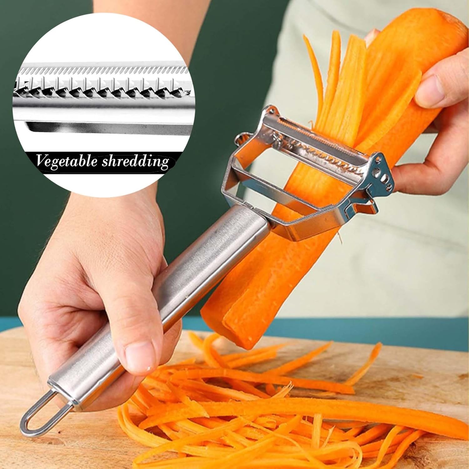 Stainless Steel Multifunctional Peeler + Lemon Squeezer + Spiral Potato Peeler, Pelador Multifuncional,Multi Peelers Tool Set, Vegetable Peeler for Kitchen (2 PCS)