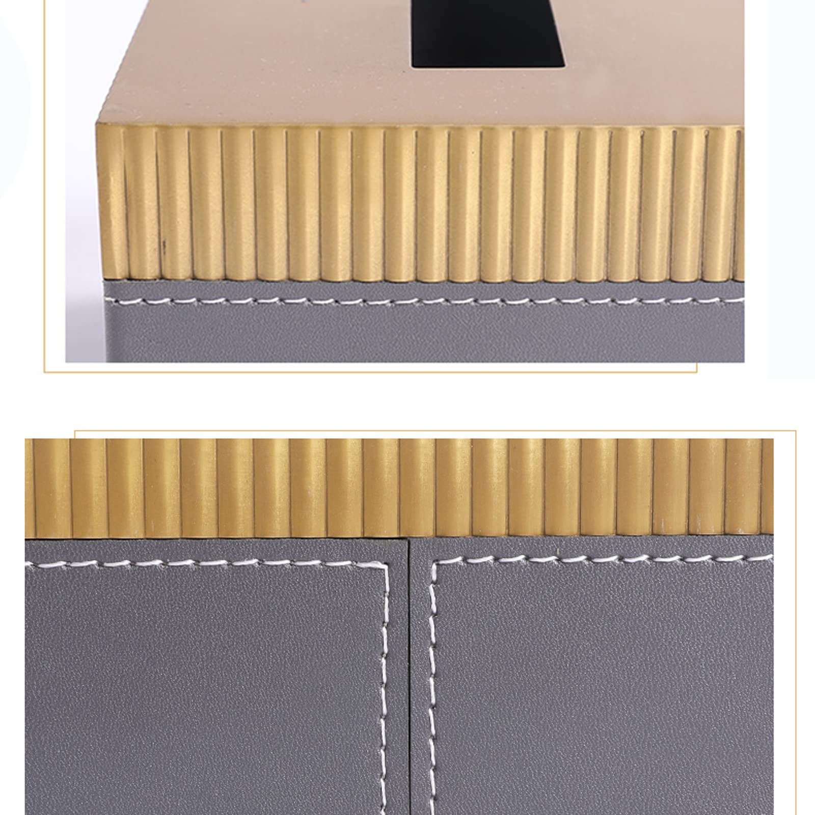 Tissue Dispenser Box Messing Leder Tissue Box Wohnkultur Schlafzimmer Wohnzimmer Büro Kosmetiktuchbox Kosmetiktuchspender Box (Size : 23cm)