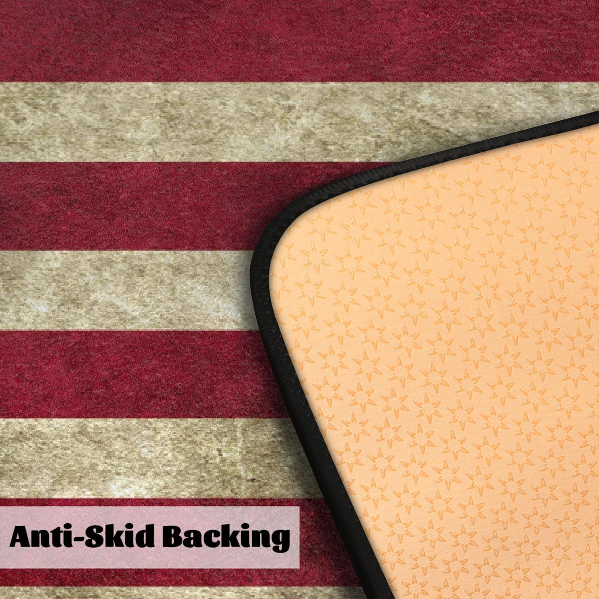 Kitchen Rug Non-Slip Washable Mats Anti Fatigue Soft Absorbent Carpet Welcome Mat for Kitchen,Indoor,Entryway, Sink,Laundry Home Decor American Flag Retro