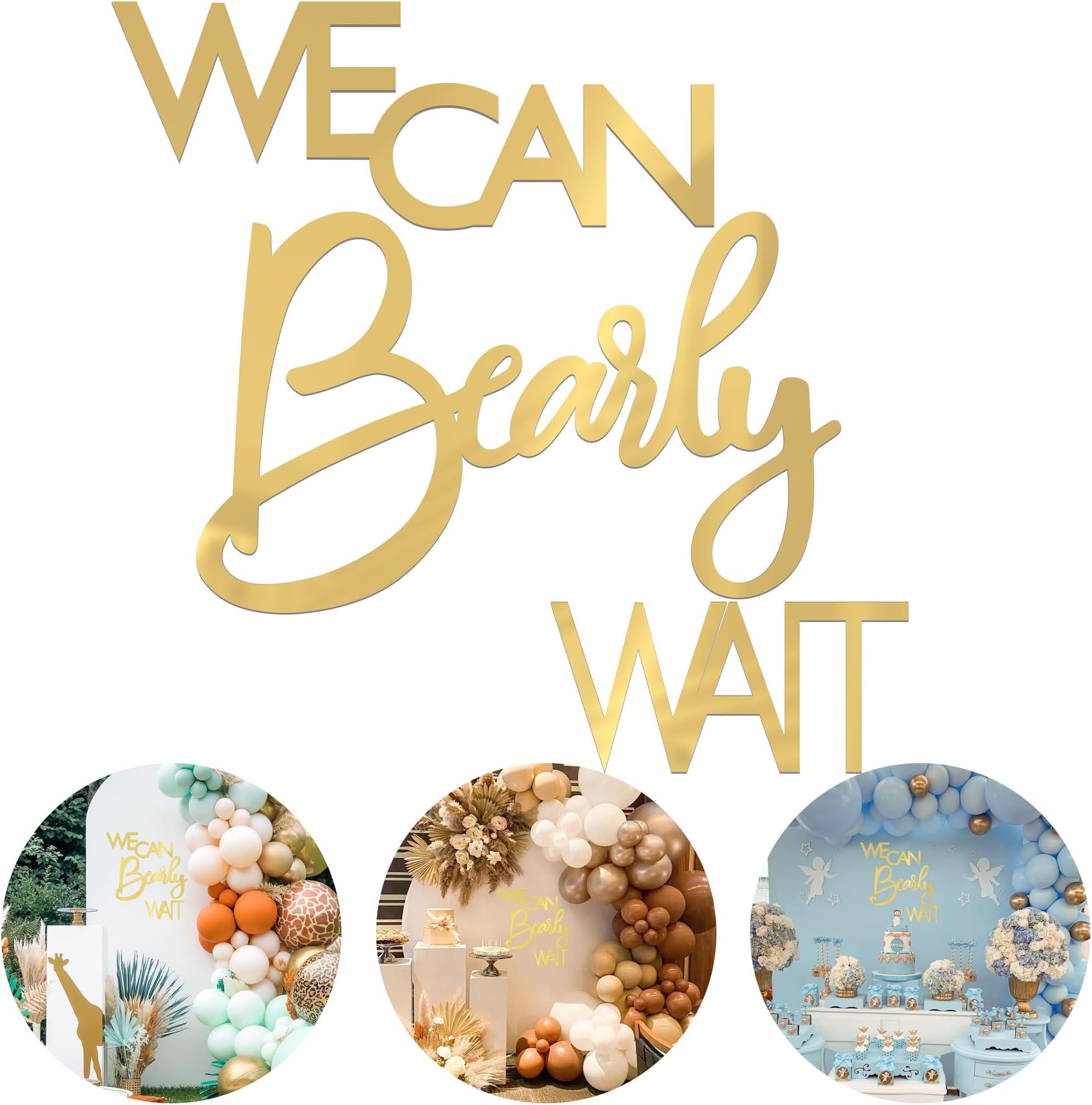 We Can Bearly Wait Wood Sign, Banner,Baby Shower Party Decorations For Gift Perfect, Table Sign For Gender Reveal Backdrop Wall Decor Photo Props Bearly Art