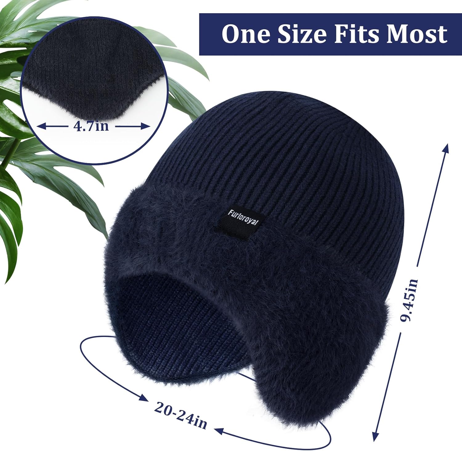 Fashion Knit Beanies Hats, Men Women Warm Beanie for Winter, Fleece Lined Beanie, Thermal Thick Snow Skull Cap - Image 3