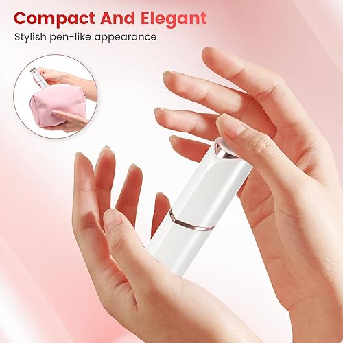 Miniatura 4 de Facial Hair Removal for Women, Portable Painless Hair Remover Device, Rechargeable, with 2 Replacement Heads,for Face, Upper Lip and Chin. (White)