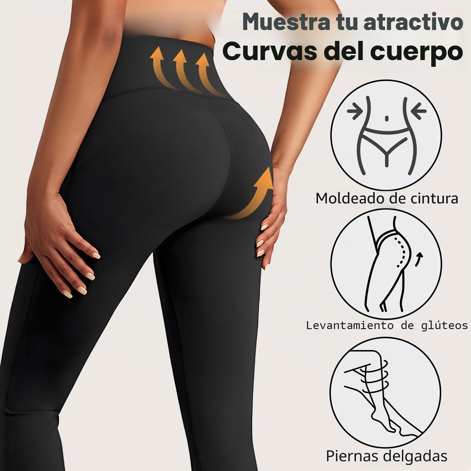 Leggings Mujer con Bolsillos, Pantalones Acampanados Tiro Alto para Control de Barriga, Mallas Deporte Elasticadas para Yoga y Gimnasio