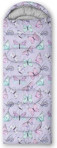 Vista 49 de Axolotl Moon Stars - Saco de dormir para niños, saco de dormir ligero y cálido para clima frío, saco de dormir portátil impermeable para camping