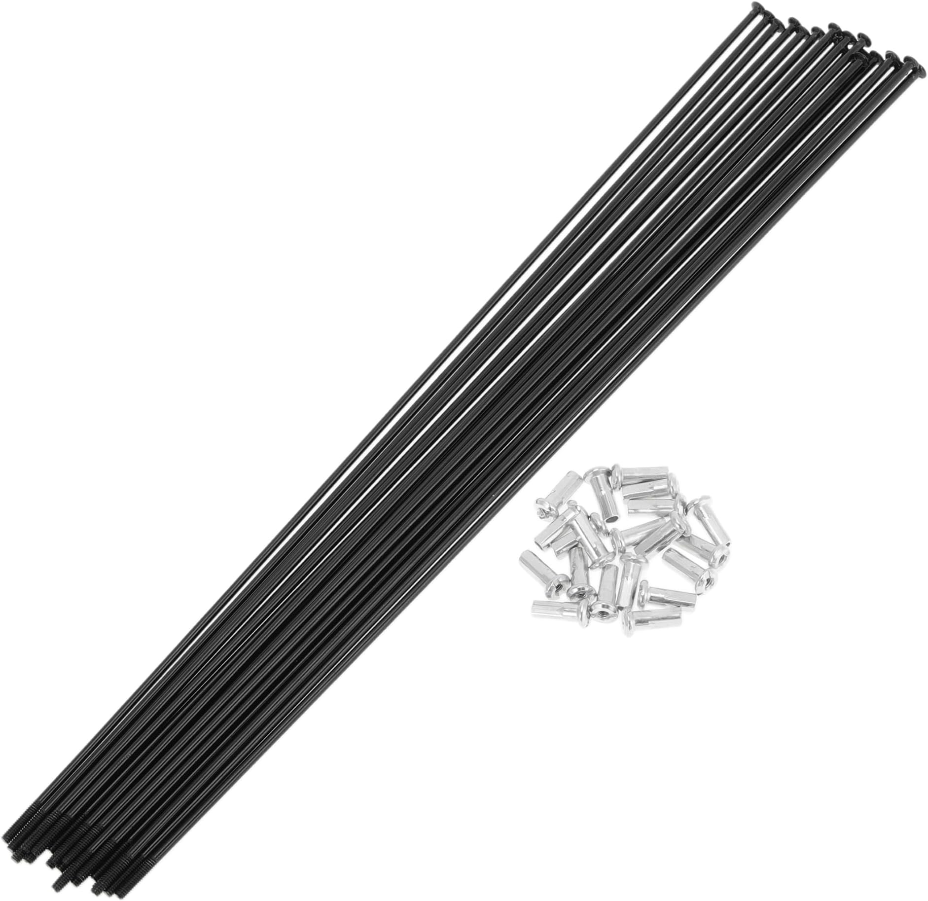 20 Set 14G Straight Pull Bicycle Spokes 245mm Straight Pull Bike Wheel Spokes Carbon Steel Black