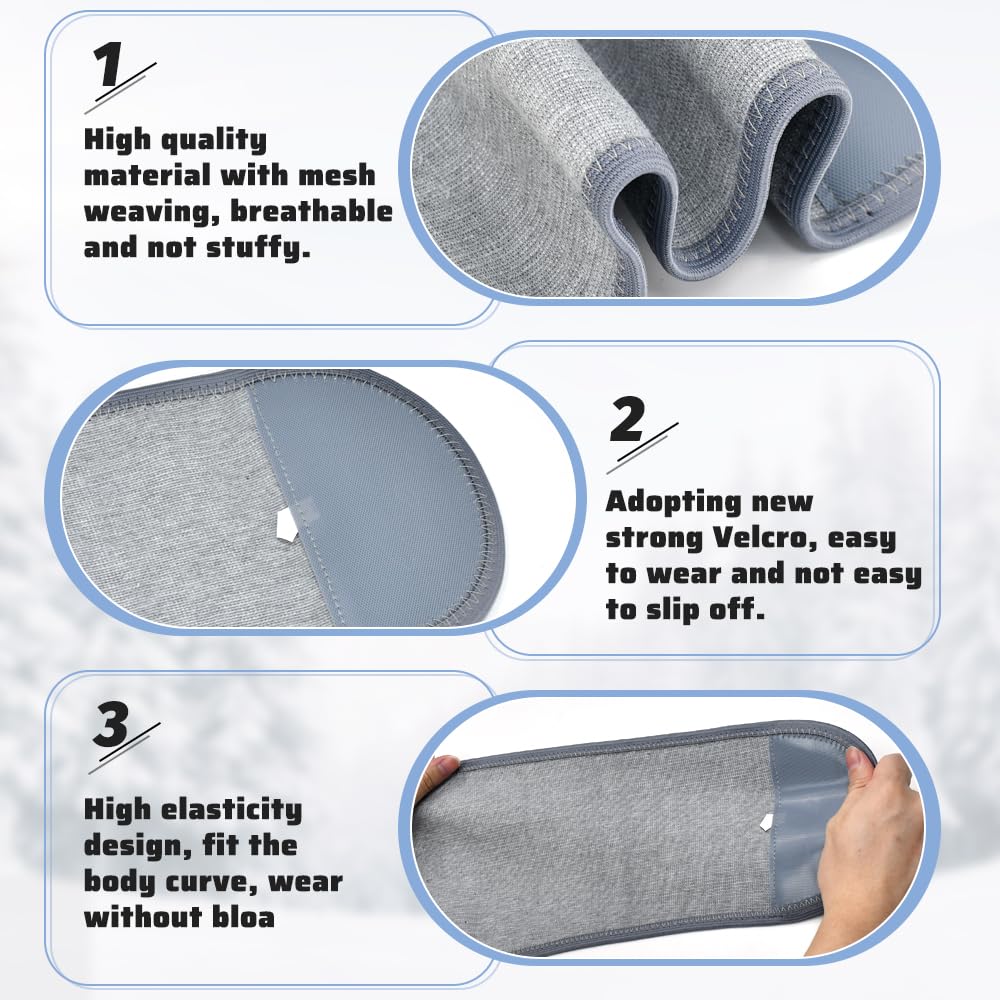 NAROSEBE Unisex Calentador de Cintura Faja Lumbar Calentador de Cintura de Cachemira Cinturón Lumbar Mujer Cinturón Invierno Calentado de Lana Cinturón de Punto (Gris (con terciopelo))