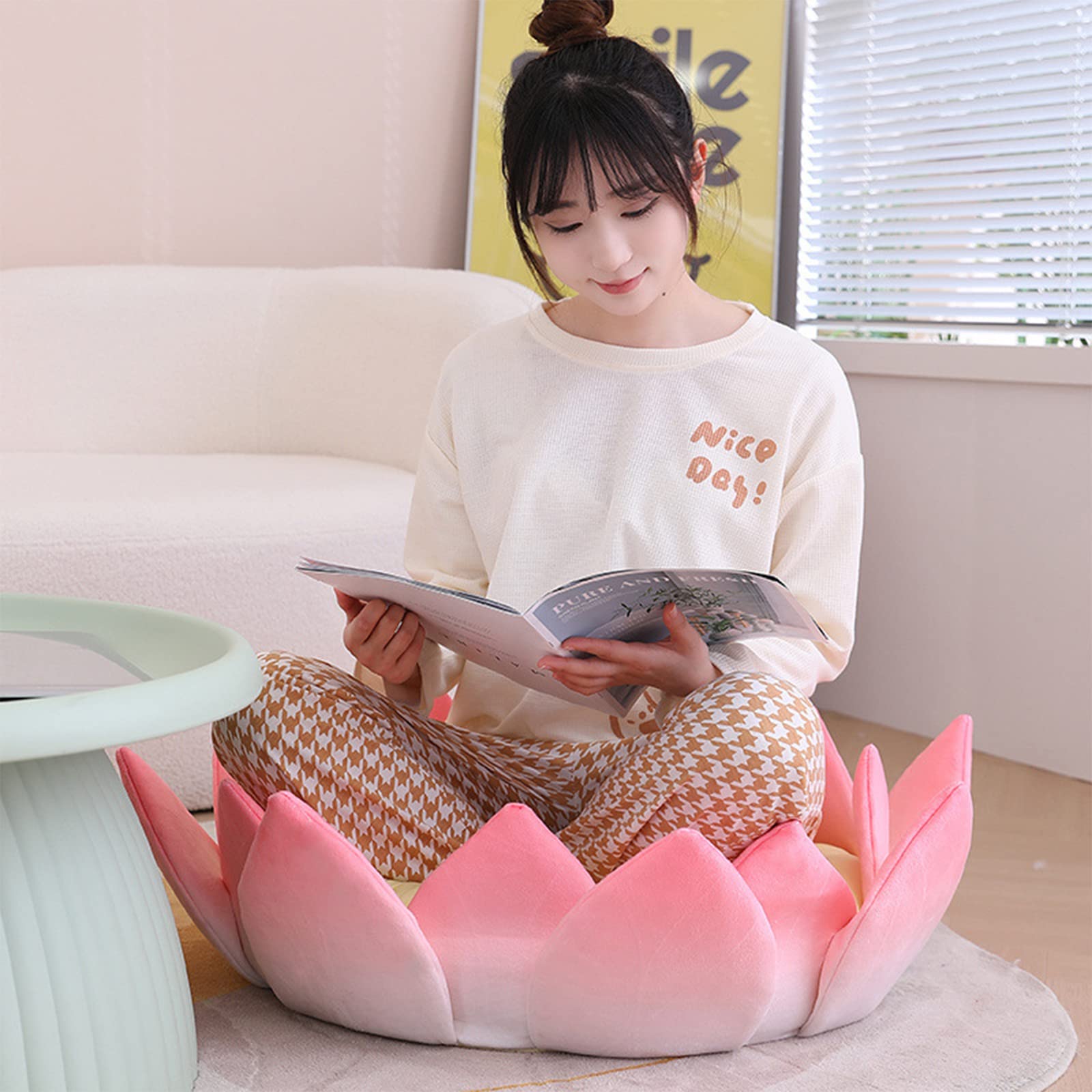 Amazon.co.jp: 3D 幸運 蓮の花 クッション 蓮の玉座 ヨガ 瞑想 蓮の形