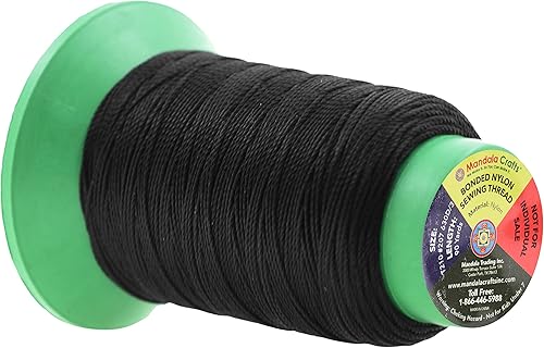 Miniatura 466 de Mandala Crafts Hilos de coser resistentes de nailon consolidado, hilo para tejer jeans de cuero, hilos de tapicería marina al aire libre, Beige