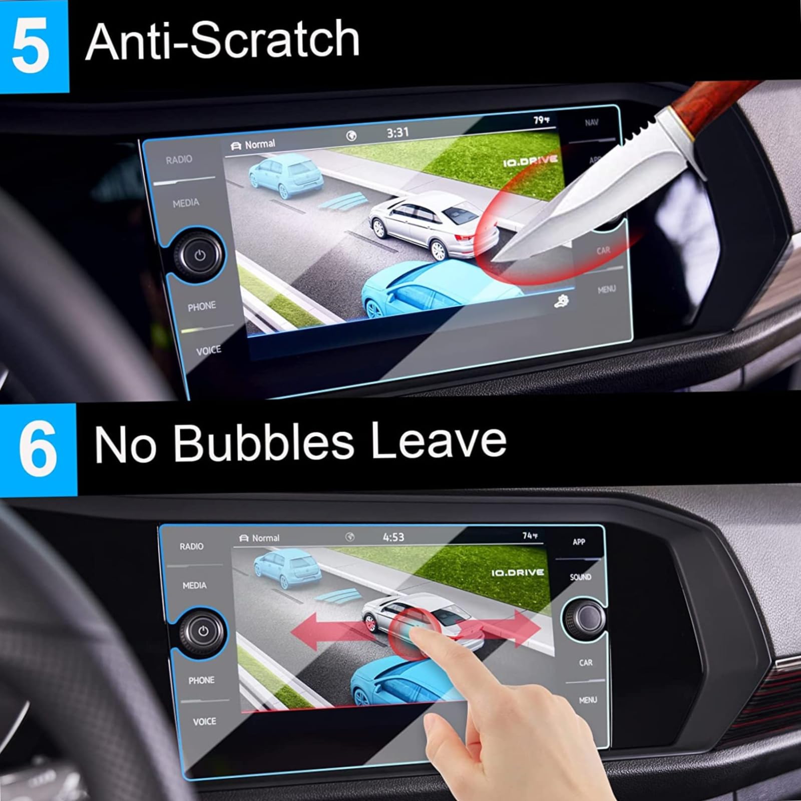 Dla VW,Dla Jetta 2019-2022 Folia ochronna na ekran dotykowy 8 cali, folia ochronna ze szkła hartowanego Volkswagen Jetta Screen Protector