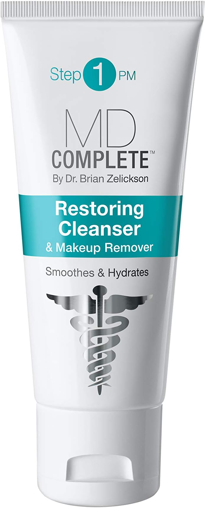 MD Complete 2-in-1 Restoring Cleanser and Makeup Remover | Anti-Aging Gentle, Non-Foaming Cleanser | with Aloe Vera and Chamomile 3 fl oz