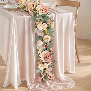 Spring Garland 6FT Hydrangea Flower Garland Faux Greenery Leaf Vine Garl...