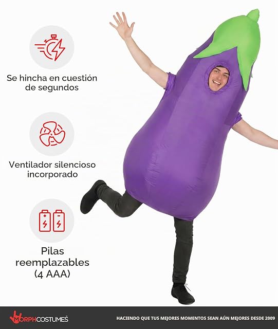 Foto 2 de 6 de Morph Disfraz Berenjena Adulto, Disfraz Hinchable Halloween Adulto