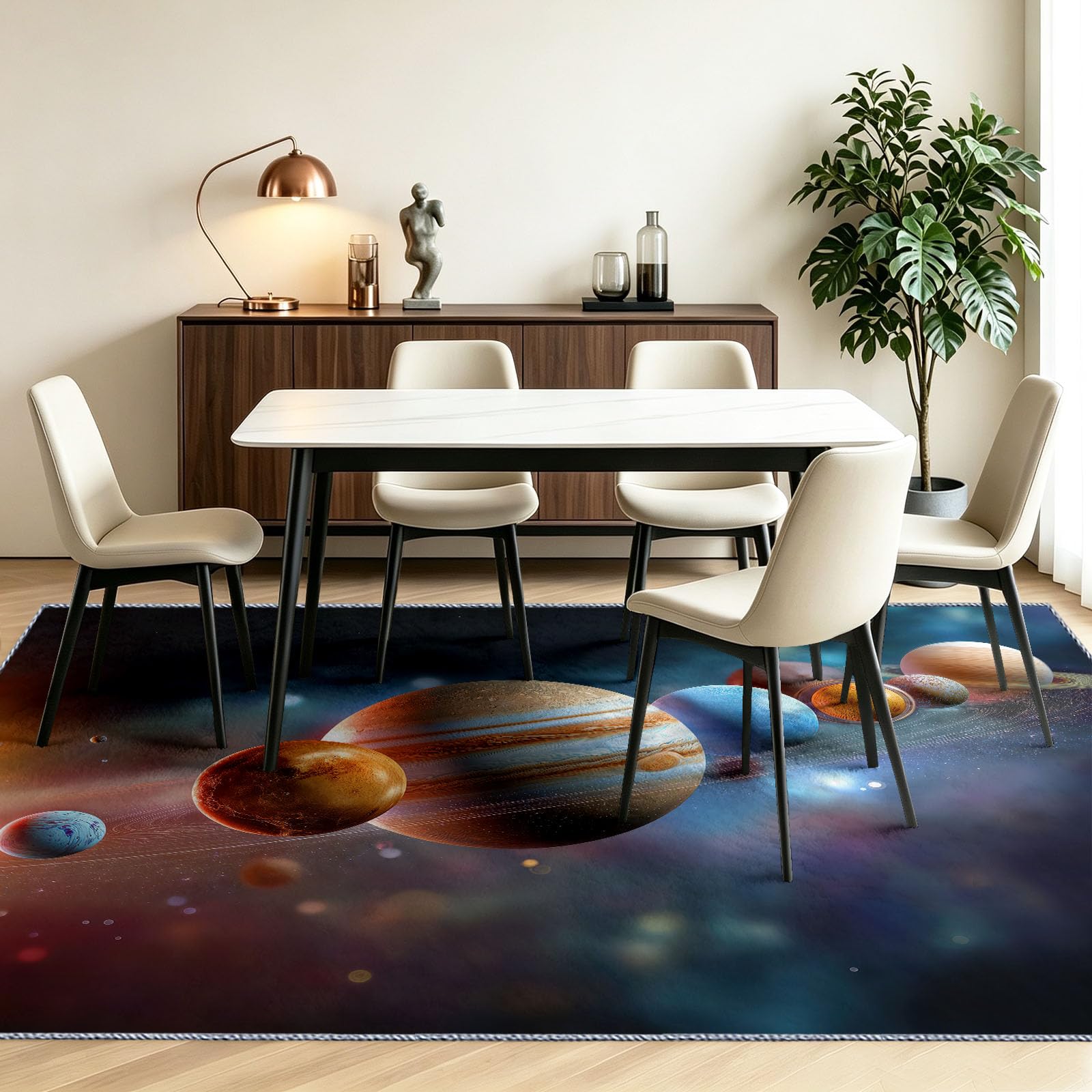 Dywany do sypialni, salonu, 140 x 200 cm, wszechświat, planeta, galaktyka, super miękki dywan z krótkim włosiem, kosmos, science fiction, nie gubi włosia, dywan do jadalni, łatwy do czyszczenia