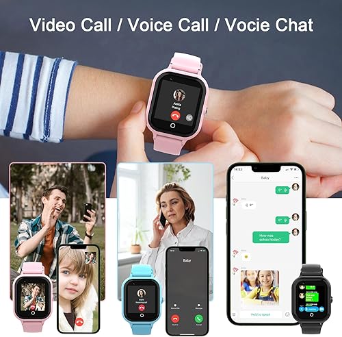 Miniatura 3 de wonlex Reloj inteligente para niños con rastreador GPS y llamadas, relojes inteligentes 4G para niñas y niños con tarjeta SIM, cámara SOS, voz y